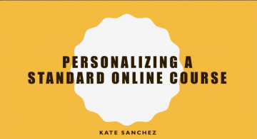 "Personalizing a Standard Online Course"