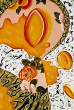 Student Painting of roses and mangos