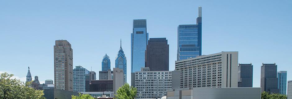 Picture of the Philadelphia skyline from 17th street.